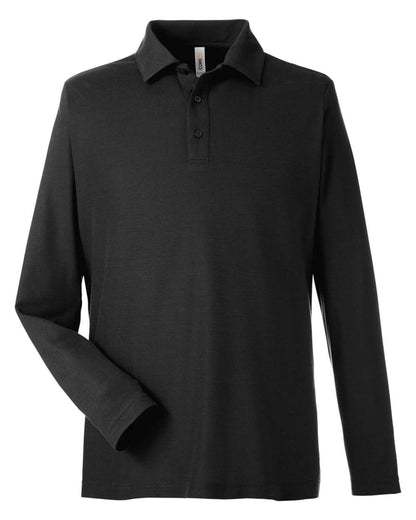 CORE365 Men's Fusion ChromaSoft™ Long Sleeve Pique Polo CE112L #color_Black