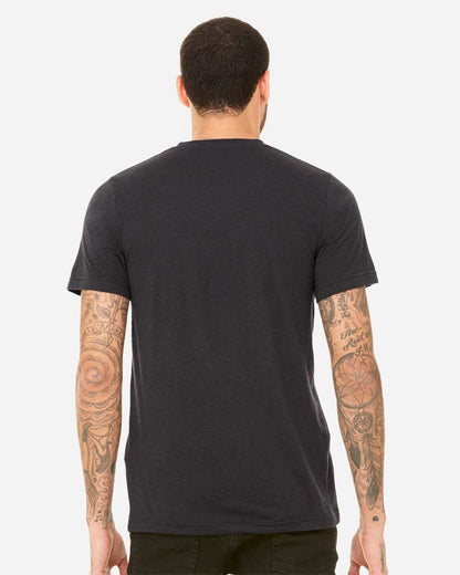 BELLA + CANVAS Unisex Triblend V-Neck Tee 3415 #colormdl_Solid Dark Grey Triblend
