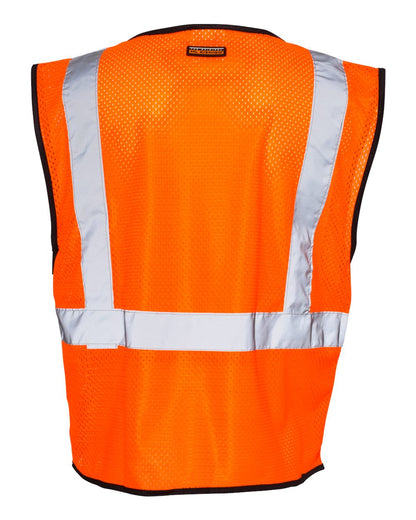 Kishigo Unisex Double-Pocket Zippered Economy Class 2  Vest 1537-1538 #color_Orange
