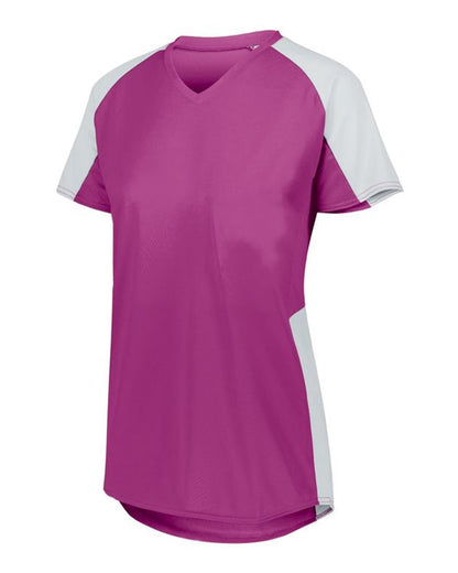 Augusta Sportswear Women's Cutter Jersey 1522 #color_Power Pink/ White