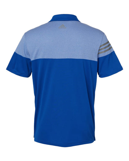 Adidas Heathered 3-Stripes Colorblocked Polo A213 #color_Collegiate Royal