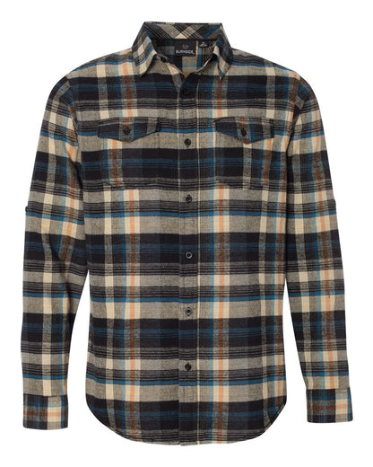 Burnside Men's Yarn-Dyed Flannel Shirt 8210 #color_Dark Khaki