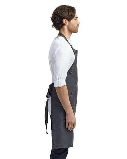 Artisan Collection by Reprime Jeans Stitch Denim Bib Apron RP126 #colormdl_Black Denim