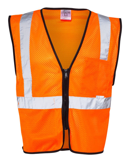 Kishigo Unisex Double-Pocket Zippered Economy Class 2  Vest 1537-1538 #color_Orange