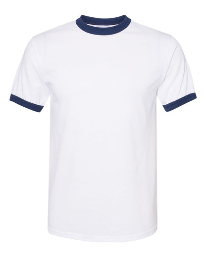 Augusta Sportswear 50/50 Ringer T-Shirt 710 #color_White/ Navy