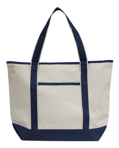 OAD Promotional Heavyweight Large Beach Tote OAD103 #color_Natural/ Navy