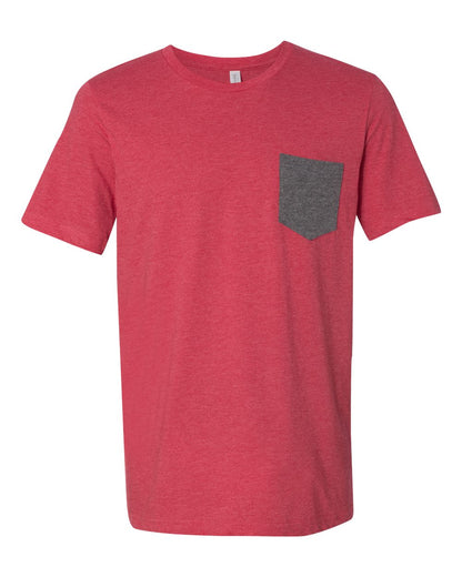 BELLA + CANVAS Jersey Pocket Tee 3021 #color_Heather Red/ Deep Heather