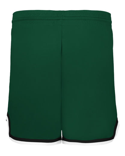 Alleson Athletic Women's Retro Basketball Shorts A56000 #color_Forest/ Black/ White