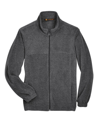 Harriton Youth Full-Zip Fleece M990Y #color_Charcoal