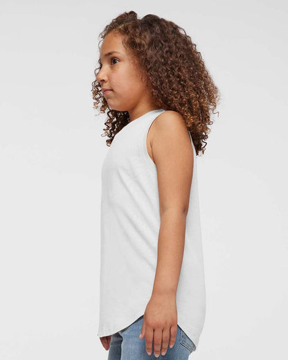 LAT Girls' Relaxed Fine Jersey Tank 2692 #colormdl_White