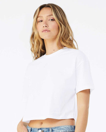 BELLA + CANVAS Women's Jersey Crop Tee 6482 #colormdl_White