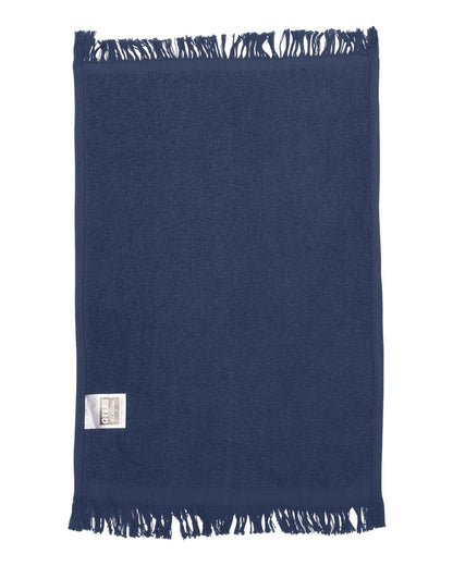 Q-Tees Fringed Fingertip Towel T100 #color_Navy