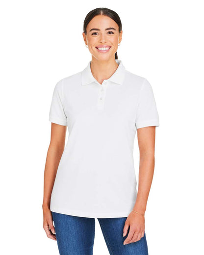 Harriton Women's Valiant Cotton Snag Protect Polo M205W #colormdl_White