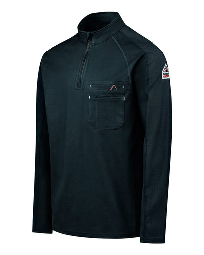 Bulwark Men's Flex Knit Quarter-Zip Pullover STZ2 #color_Navy