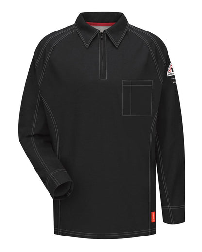 Bulwark Long Sleeve Polo QT12 #color_Black