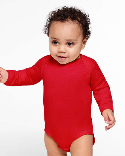 Rabbit Skins Infant Fine Jersey Long Sleeve Bodysuit 4421 #colormdl_Red