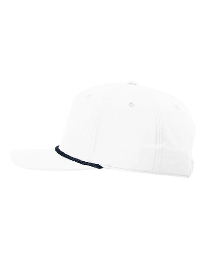 Richardson Five Panel Classic Rope Cap 258 #color_White/ Navy