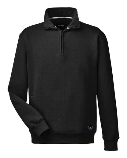 Nautica Men's Anchor Fleece Quarter-Zip Pullover N17176 #color_Black