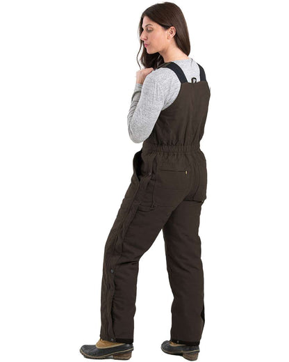 Berne Apparel Women's Softstone Duck Insulated Bib Overall WB515 #colormdl_Dark Brown