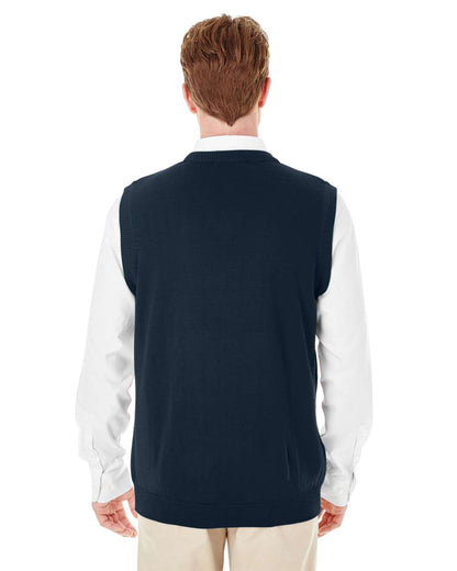 Harriton Men's Pilbloc™ V-Neck Sweater Vest M415 #colormdl_Dark Navy