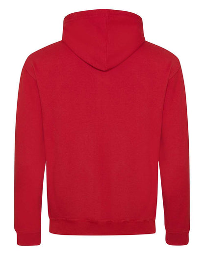 AWDis Unisex Midweight Varsity Contrast Hooded Sweatshirt JHA003 #color_Fire Red/ Jet Black