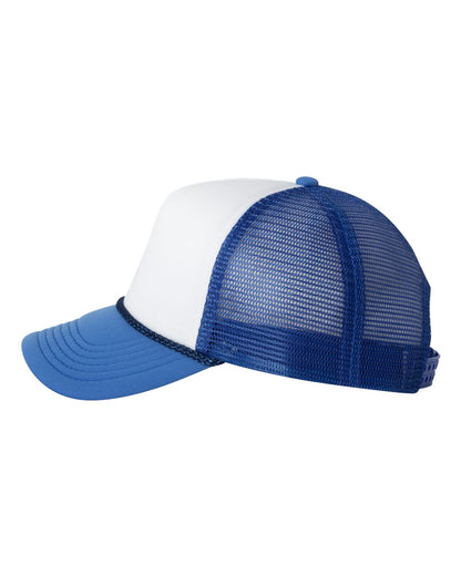 Valucap Foam Mesh-Back Trucker Cap VC700 #color_White/ Royal