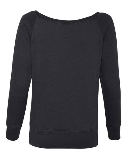 BELLA + CANVAS Women’s Sponge Fleece Wide Neck Sweatshirt 7501 #color_Black