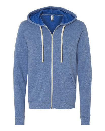 BELLA + CANVAS Triblend Sponge Fleece Full-Zip Hoodie 3909 #color_Blue Triblend