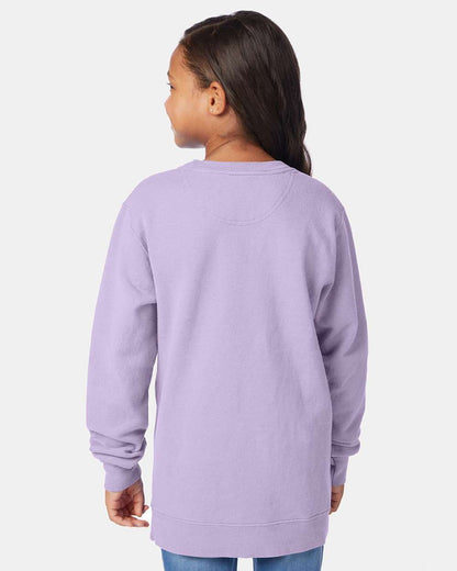 ComfortWash by Hanes Garment-Dyed Youth Crewneck Sweatshirt GDH475 #colormdl_Future Lavender