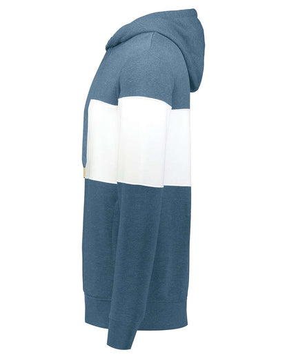 Holloway Men's All-American Fleece Colorblocked Hooded Sweatshirt 229563 #color_Storm Heather/ White