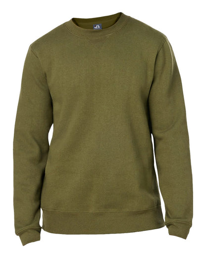 J. America Unisex Premium Fleece Crewneck Sweatshirt 8424 #color_Military Green