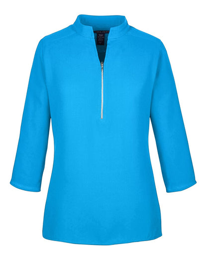 Devon & Jones Women's Perfect Fit™  Three-Quarter Sleeve Crepe Tunic DP611W #color_Ocean Blue