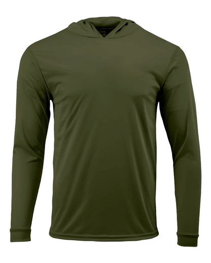 Paragon Unisex Bahama Performance Hooded Long Sleeve T-Shirt 220 #color_Olive Green
