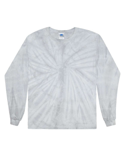 Colortone Youth Tie-Dyed Long Sleeve T-Shirt 2000Y #color_Spider Silver