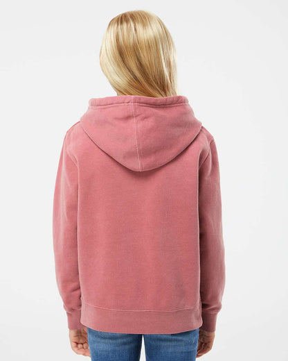 Independent Trading Co. Youth Midweight Pigment-Dyed Hooded Sweatshirt PRM1500Y #colormdl_Pigment Maroon