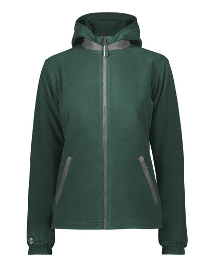 Holloway Women's Turnabout Reversible Hooded Jacket 229787 #color_Dark Green/ Carbon