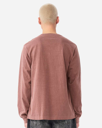 BELLA + CANVAS Unisex Heavyweight Garment-Dyed Long Sleeve Tee 4851GD #colormdl_Washed Chestnut