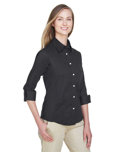 Devon & Jones Women's Perfect Fit™ Three-Quarter Sleeve Stretch Poplin Dress Shirt DP625W #colormdl_Black
