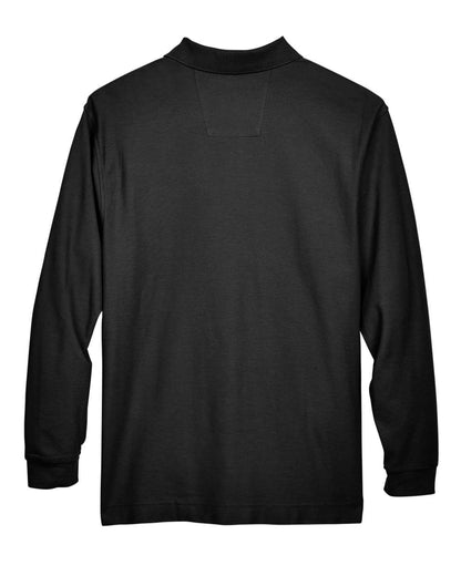 Devon & Jones Men's Pima Piqué Long Sleeve Polo D110 #color_Black