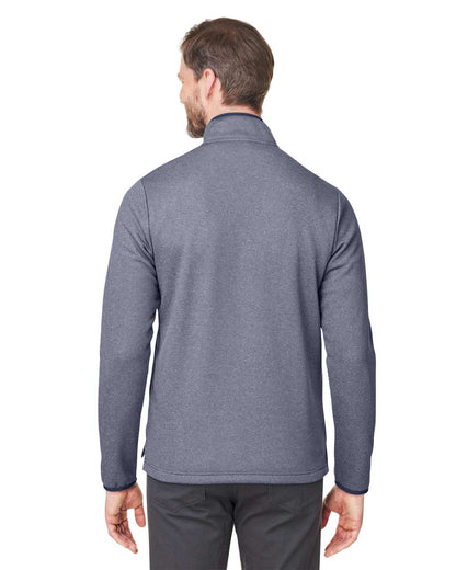 CORE365 Men's Venture Heathered Stripe Quarter-Zip Pullover CE73 #colormdl_Classic Navy/ White