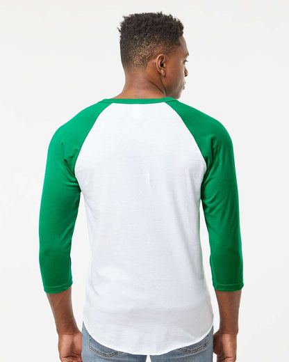 Tultex Fine Jersey Raglan T-Shirt 245 #colormdl_White/ Kelly