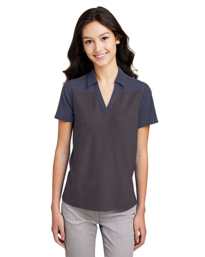 CORE365 Women's Fusion ChromaSoft™ Colorblock Polo CE112CW #colormdl_Carbon/ Classic Navy Heather