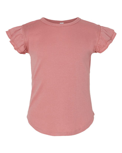 Rabbit Skins Toddler Flutter Sleeve Tee 3339 #color_Mauvelous