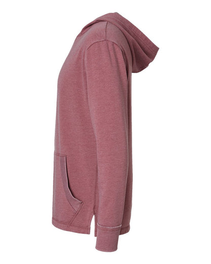 LAT Unisex Vintage Wash Fleece Hoodie Sweatshirt 6936 #color_Washed Rouge