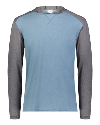 Augusta Sportswear Unisex Gameday Vintage Hooded T-Shirt 6884 #color_Storm Heather/ Carbon Heather