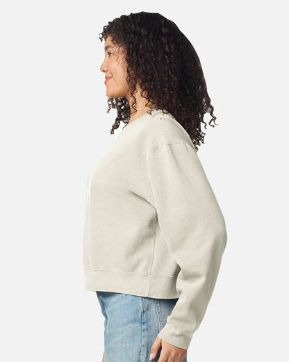 Comfort Colors Women's Garment-Dyed Mid-Length Crewneck Sweatshirt 1566L #colormdl_Ivory