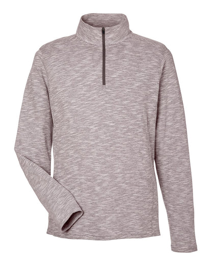 North End Men's Eclipse Jacquard Quarter-Zip Pullover NE415 #color_Burgundy Heather
