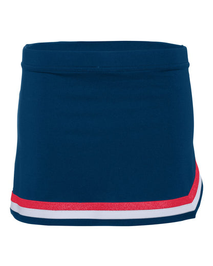 Augusta Sportswear Girls' Pike Skirt 9146 #color_Navy/ Red/ White