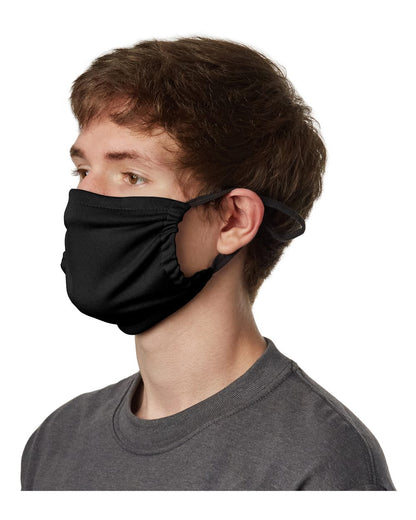 Hanes 2-Ply Cotton Pocket Face Mask MKPKCR #color_Black