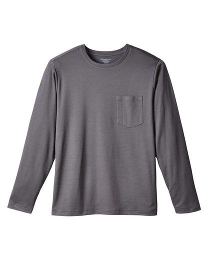 Harriton Unisex Charge Snag and Soil Protect Long Sleeve T-Shirt M118L #color_Dark Charcoal